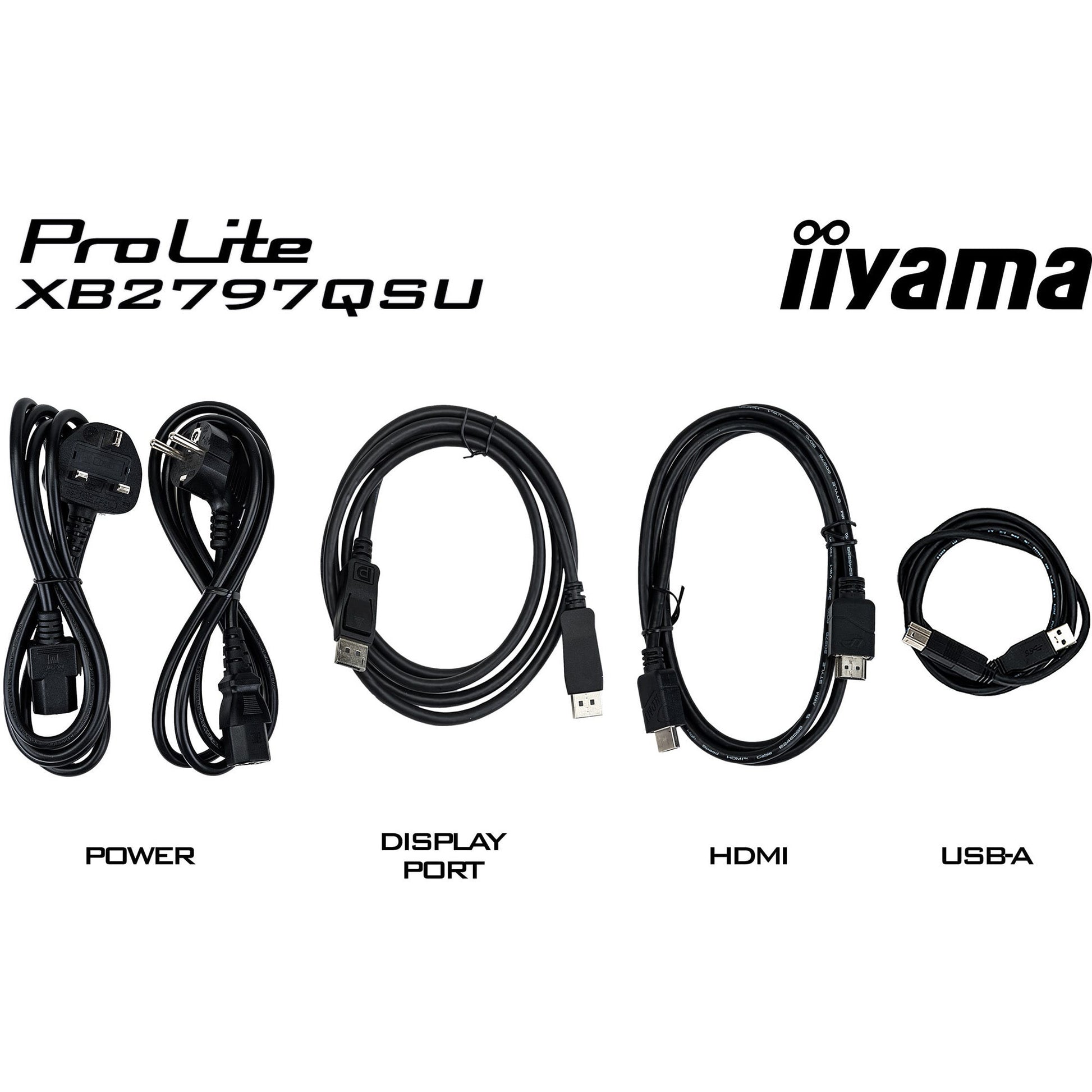 Monitor Iiyama prolite xb2797qsu-b1 27 (negro (mate), HDMI, display port, USB, audio)
