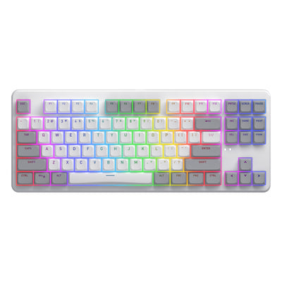 Hator rockfall 3 tkl wireless, tastiera da gioco (bianca, layout us, hator aurum arancione, rgb, copritasti pbt, hotswap, bluetooth usb-c da 2,4 ghz)
