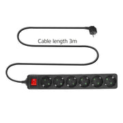 Act connectivity act stekkerdoos met lichtgevende schakelaar, 6 sockets, 3 m, zwart ac2465 - afbeelding 6