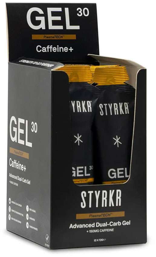 Styrkr gel30 gel energético con cafeína dual-carb caja 12er