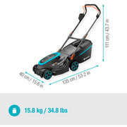 Gardena powermax 37 36v p4a ready-to-use - accu grasmaaier - 37 cm - incl. 2 accu?s - afbeelding 4