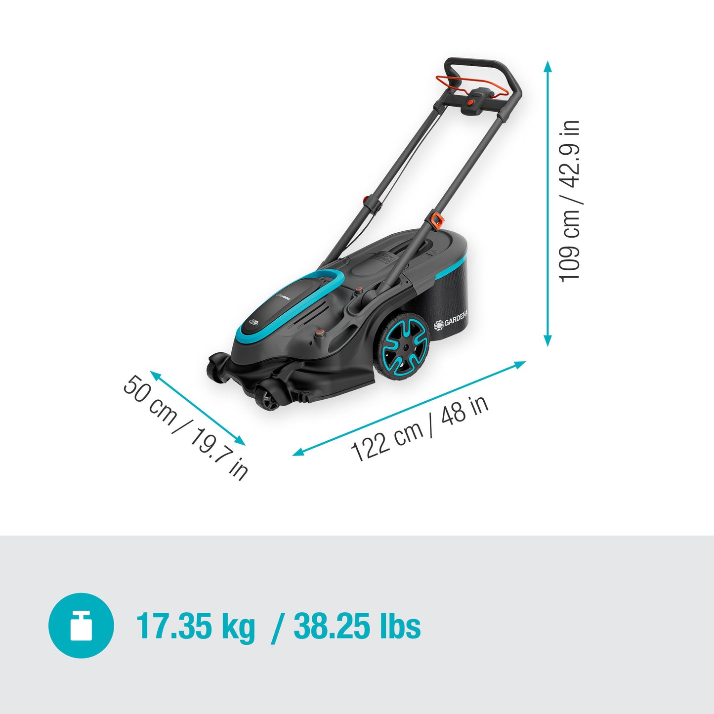 Gardena rasaerba a batteria powermax duo 4636v p4a set 41