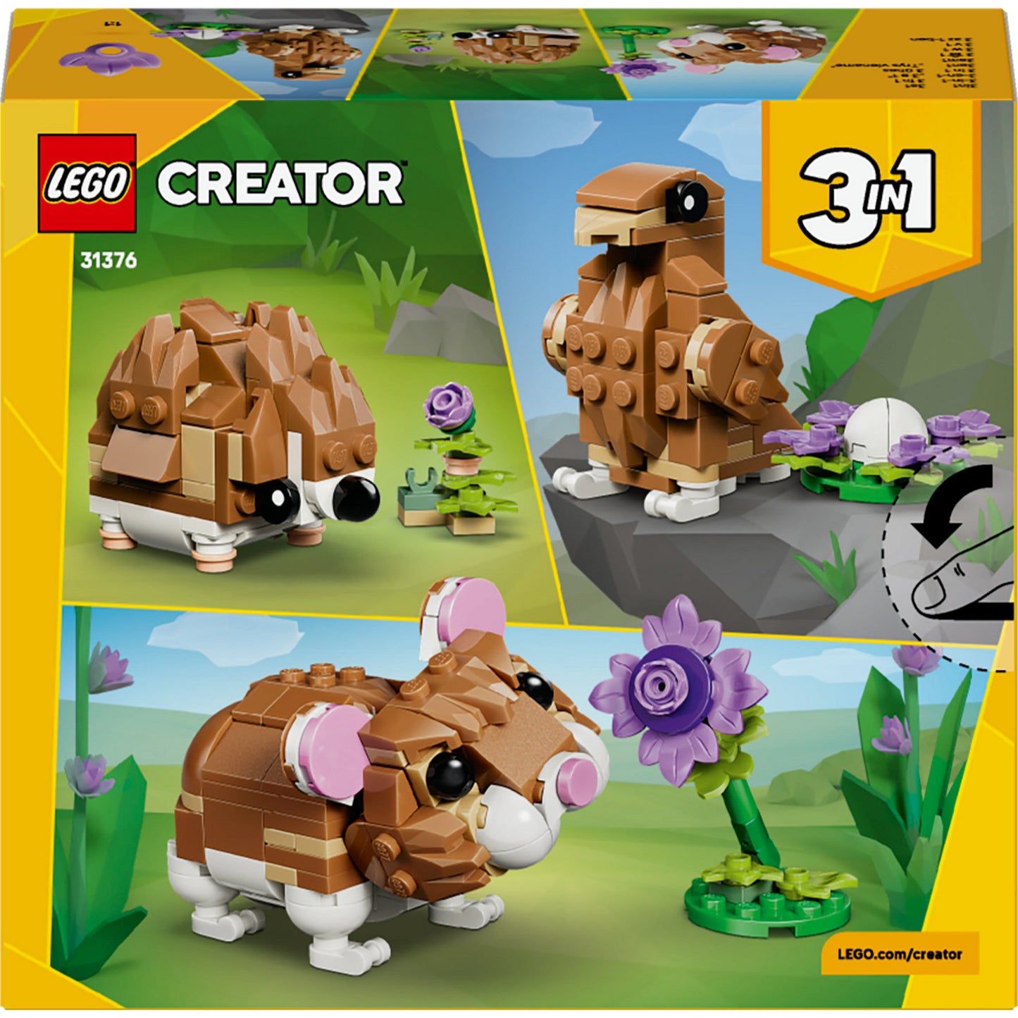 Lego 31376 Creator simpatico criceto con fiore | 2 pezzi