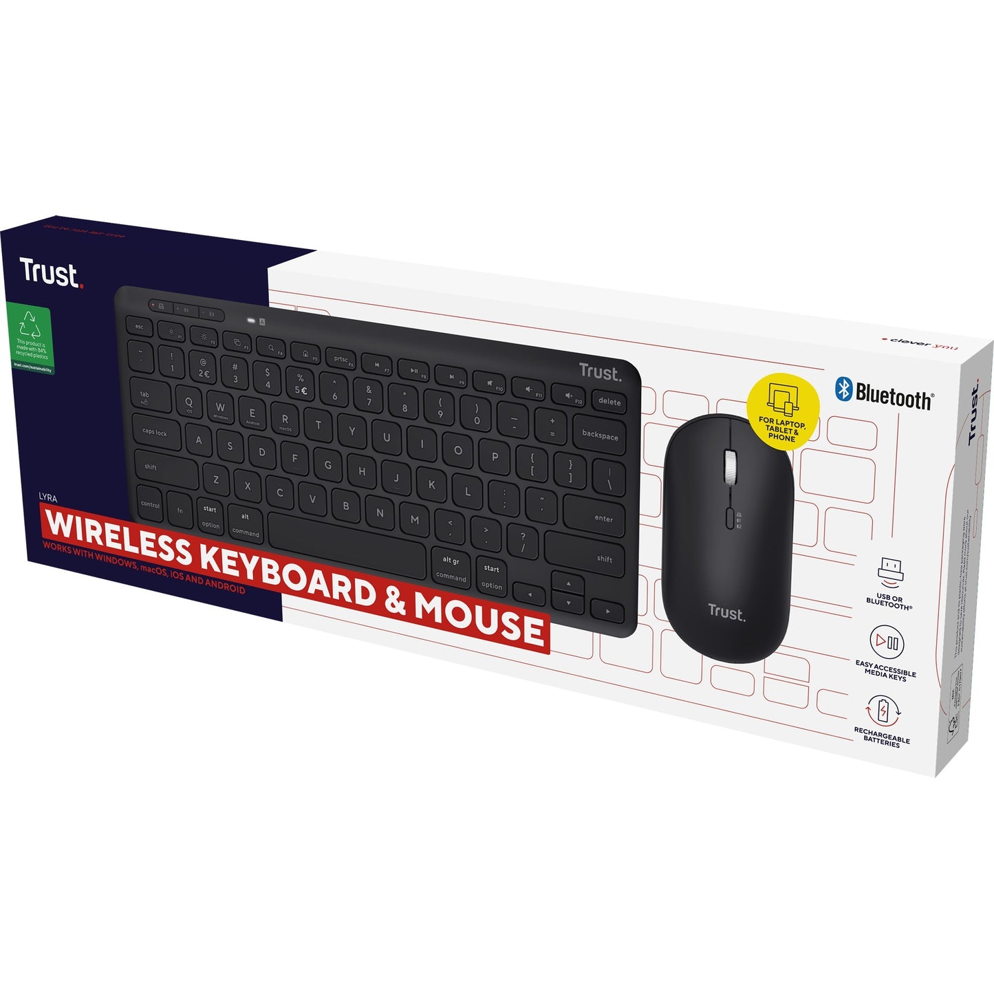 Trust Lyra Multi-Device Wireless Keyboard Mouse