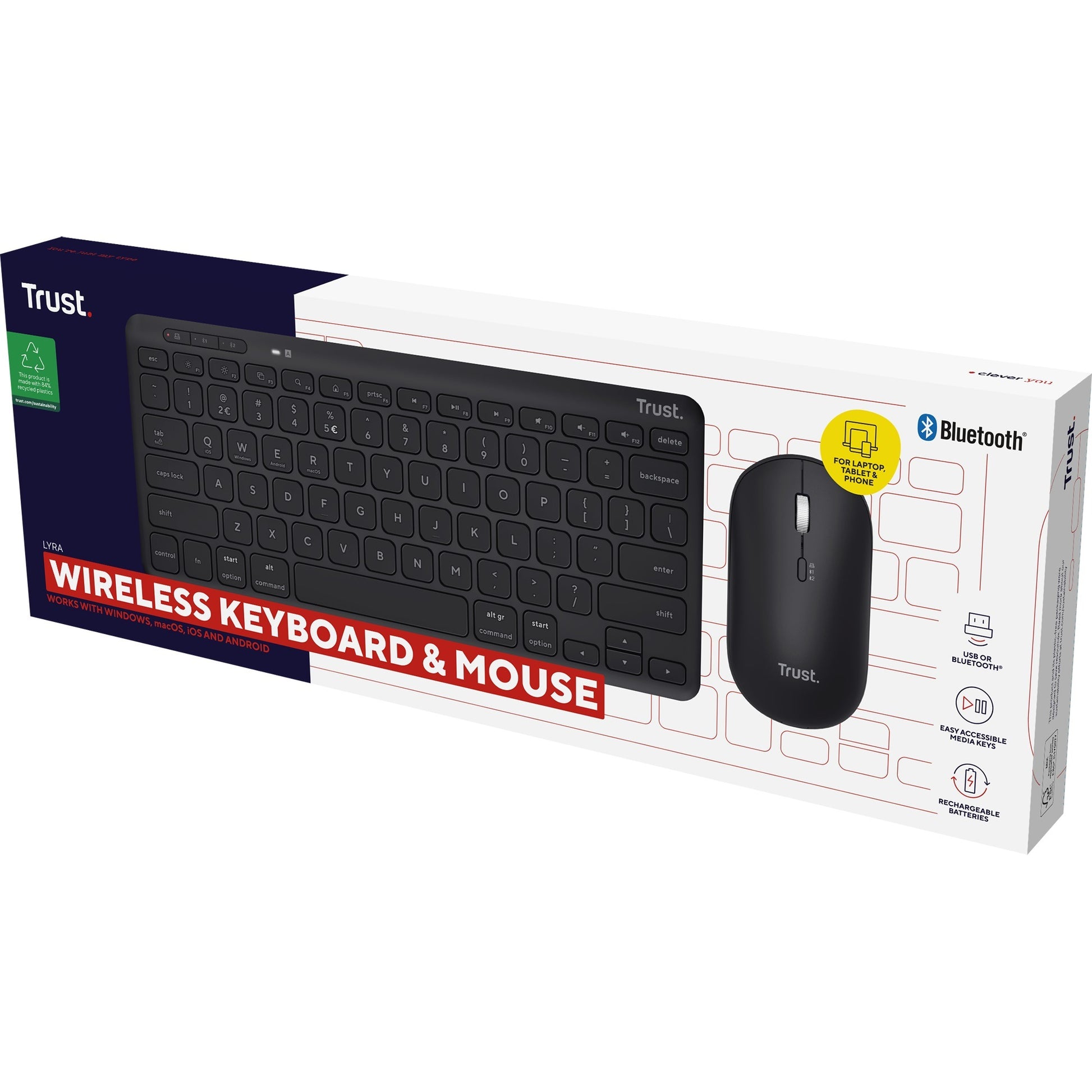 Trust Lyra Multi-Device Wireless Keyboard Mouse