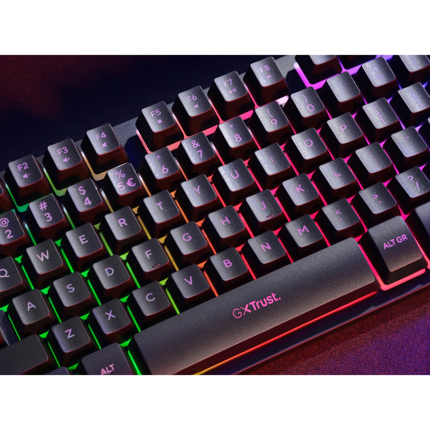 Trust gxt 833 thado toetsenbord met tkl-verlichting, gaming toetsenbord (zwart, us lay-out, 80% (tkl), rgb)