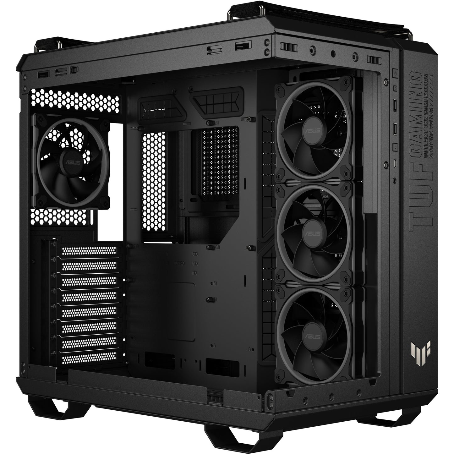 Custodia midi tower Asus tuf gaming gt502 Horizon Argb (nero | 3x USB-A | 1x USB-C | vetro temperato)