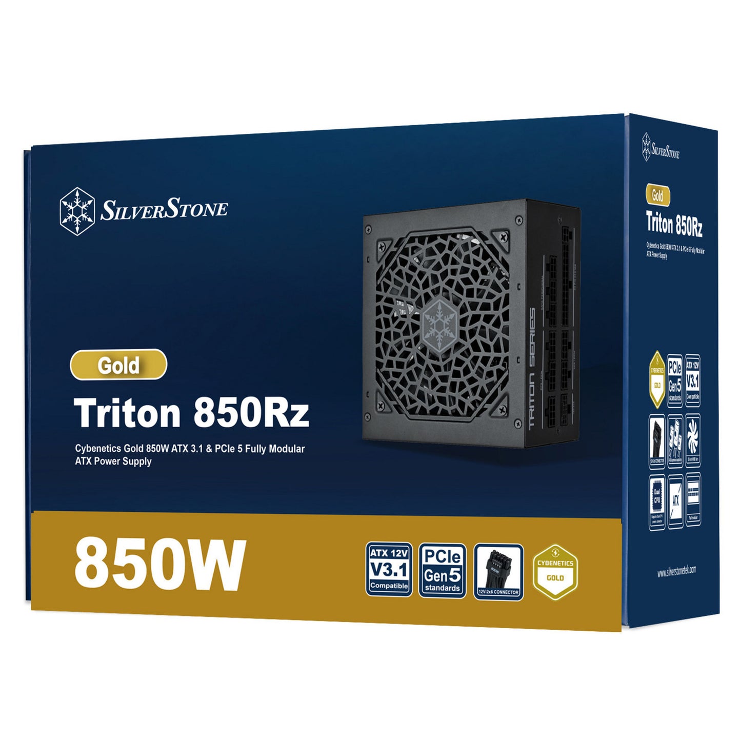Alimentatore modulare Silverstone triton 850rz da 850 watt (nero, 1x 12v-2x6, 3x pcie)