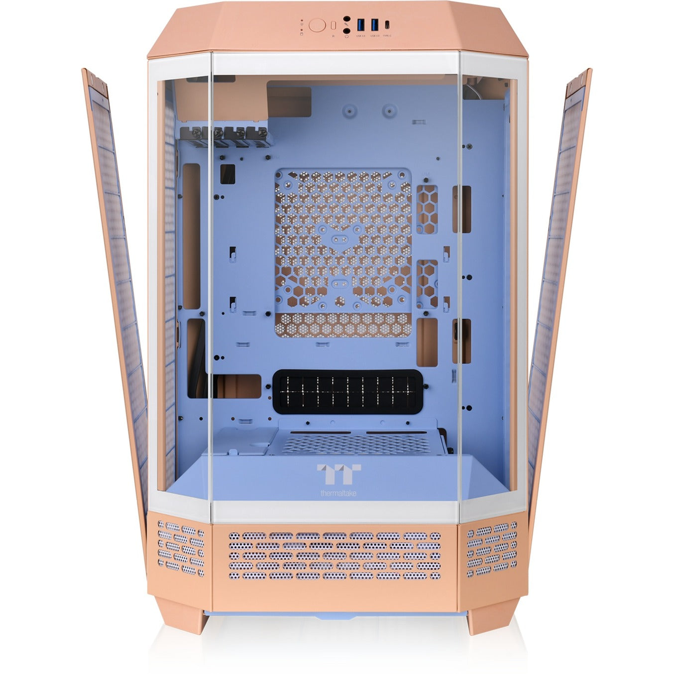 Thermaltake the tower 300 - custodia mini tower color pesca fuzz (pesca | 3x USB-A | vetro temperato)