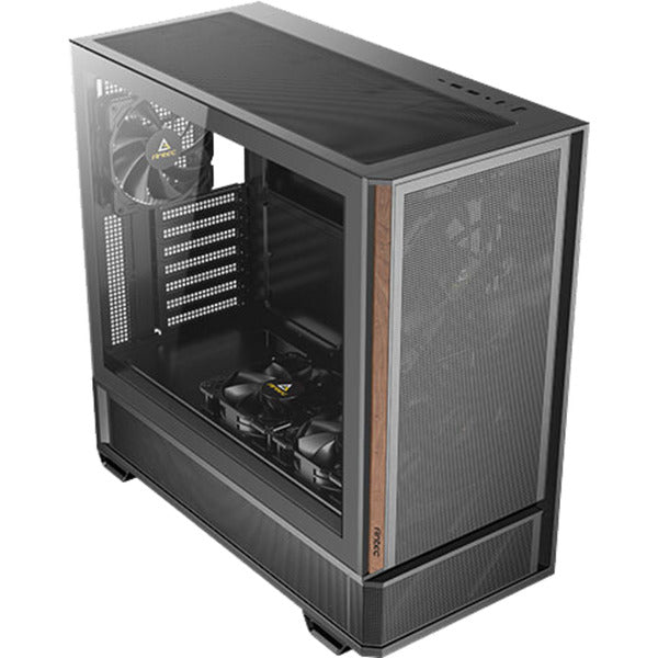Custodia midi tower Antec p30 air (colore legno nero | 2x USB-A | 1x USB-C | vetro temperato)