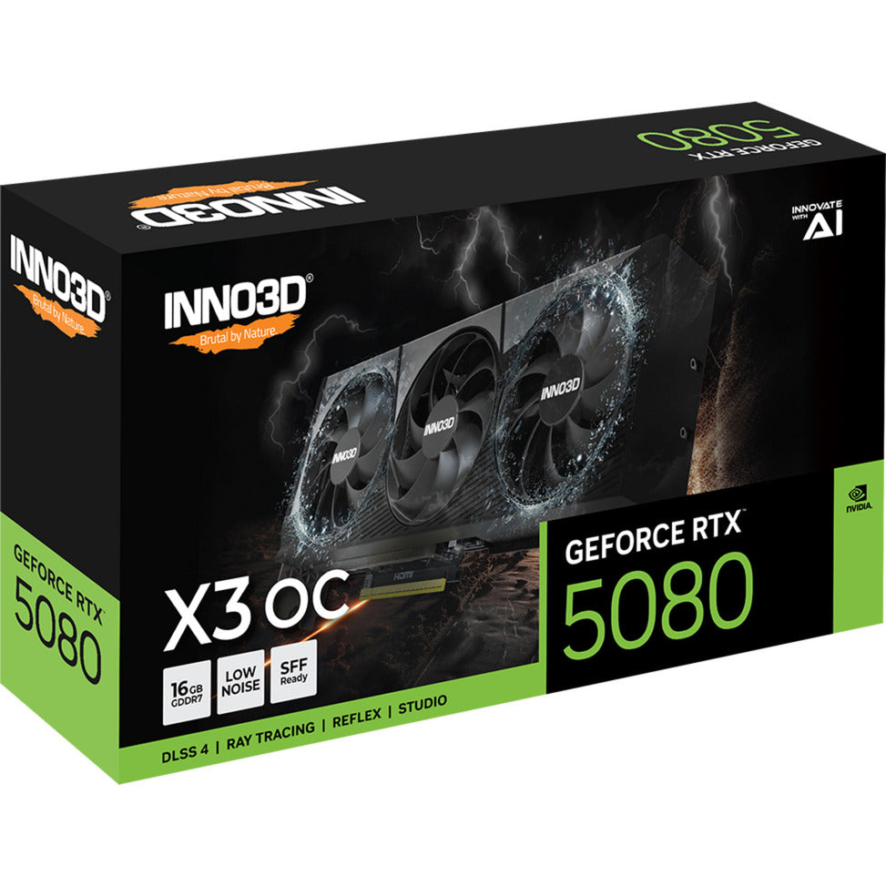 Inno3d N50803-16D7X-17603930 GeForce RTX 5080 X3 OC, ATX, 16GB, GDDR7, 256 bits, 960GBS, PCIe5, 360W