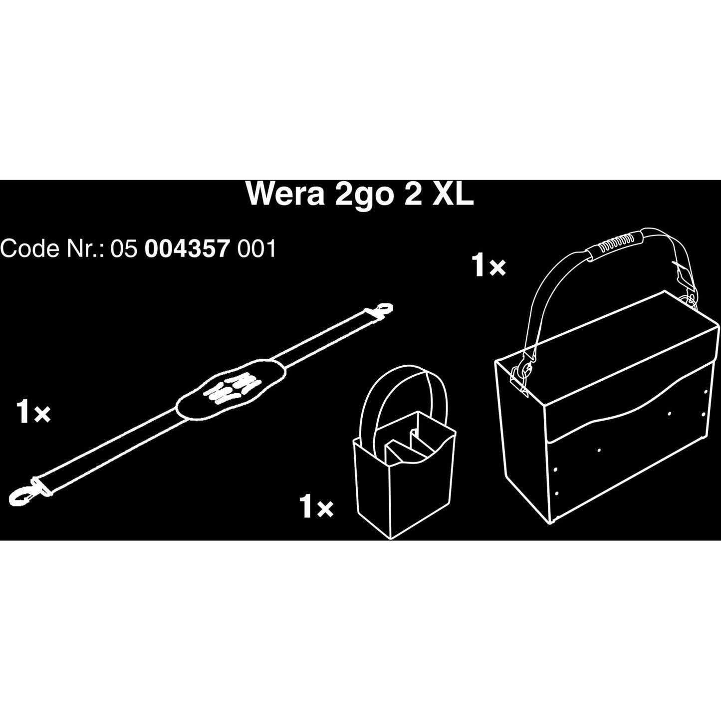 Wera 2go 2 xl gereedschapskoffer gereedschapskist (zwart)