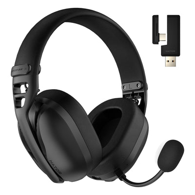 Cuffie da gioco over-ear wireless Hator Hyperpunk 3 (nere, bluetooth 5.4 USB-C da 2,4 GHz)