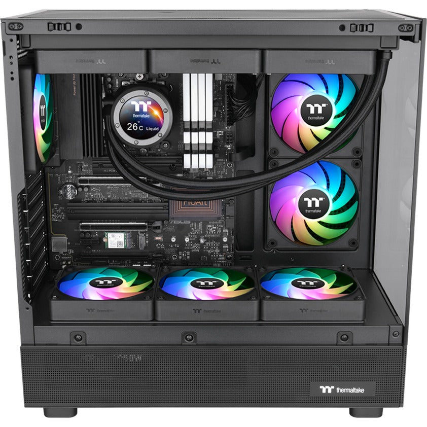 Thermaltake CT120 EX Ventola di raffreddamento per PC con sincronizzazione inversa Arbb (pacchetto da 3 ventole) Ventole per case (Nero, 3 pezzi, 120 x 120 x 25 mm, PWM)