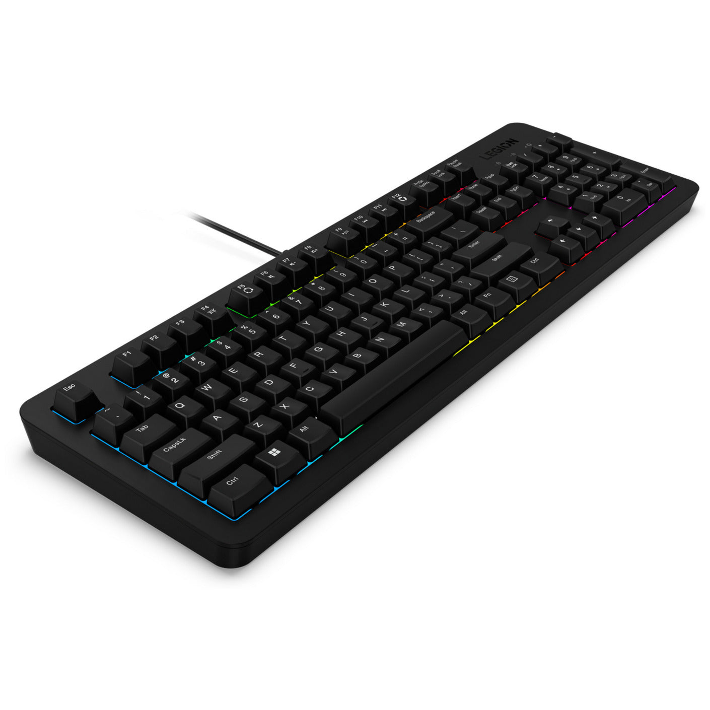 Lenovo legion k310 rgb gaming toetsenbord (zwart, us lay-out (qwerty), membraan, 100%, membraan switch, rgb, usb)