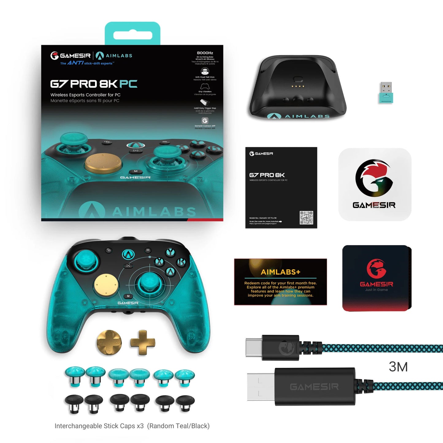 Gamesir g7 pro 8k pc - aimlabs edition gamepad (cyan black)