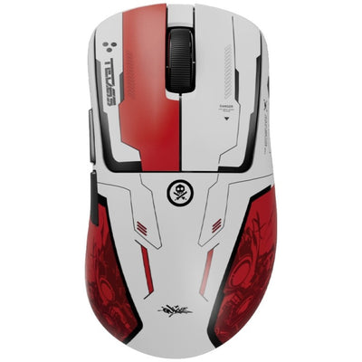Pulsar [edición quiccs] ratón para juegos xlite v4 (blanco rojo, 32.000 ppp, 8000 hz)
