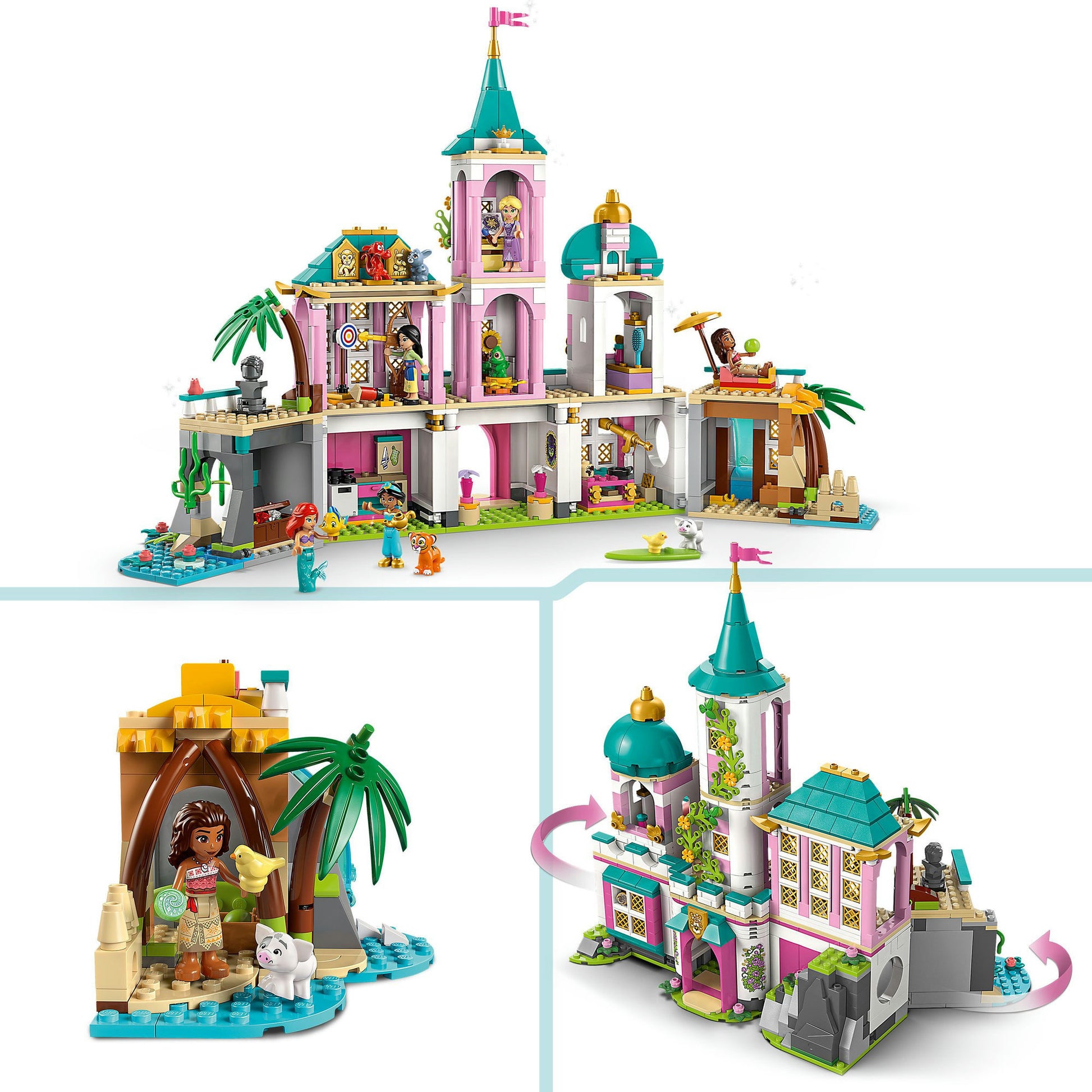 Disney LEGO 43267 Castillo de princesa Princesa y mascotas reales