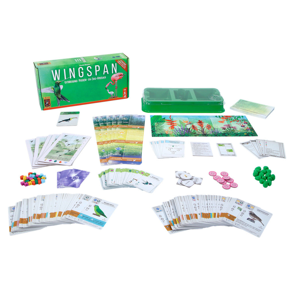 999games 999 giochi Wingspan: gioco da tavolo centro e sud america (espansione, olandese, 1 - 5 giocatori, 40 - 70 minuti, da 10 anni)