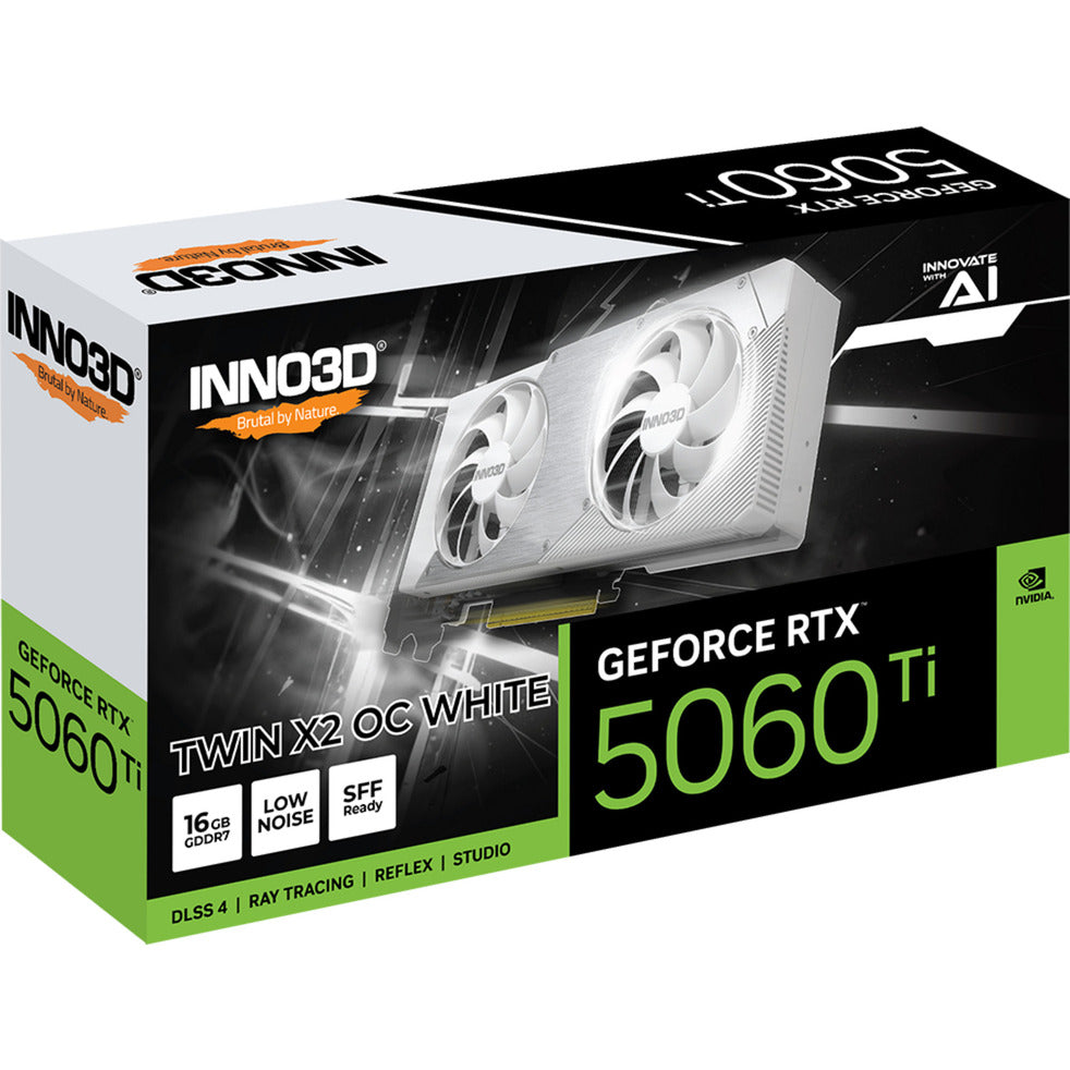 Inno3d geforce rtx 5060 ti twin x2 oc white 16gb grafische kaart (wit, 3x displayport, 1x hdmi 2.1, dlss 4)