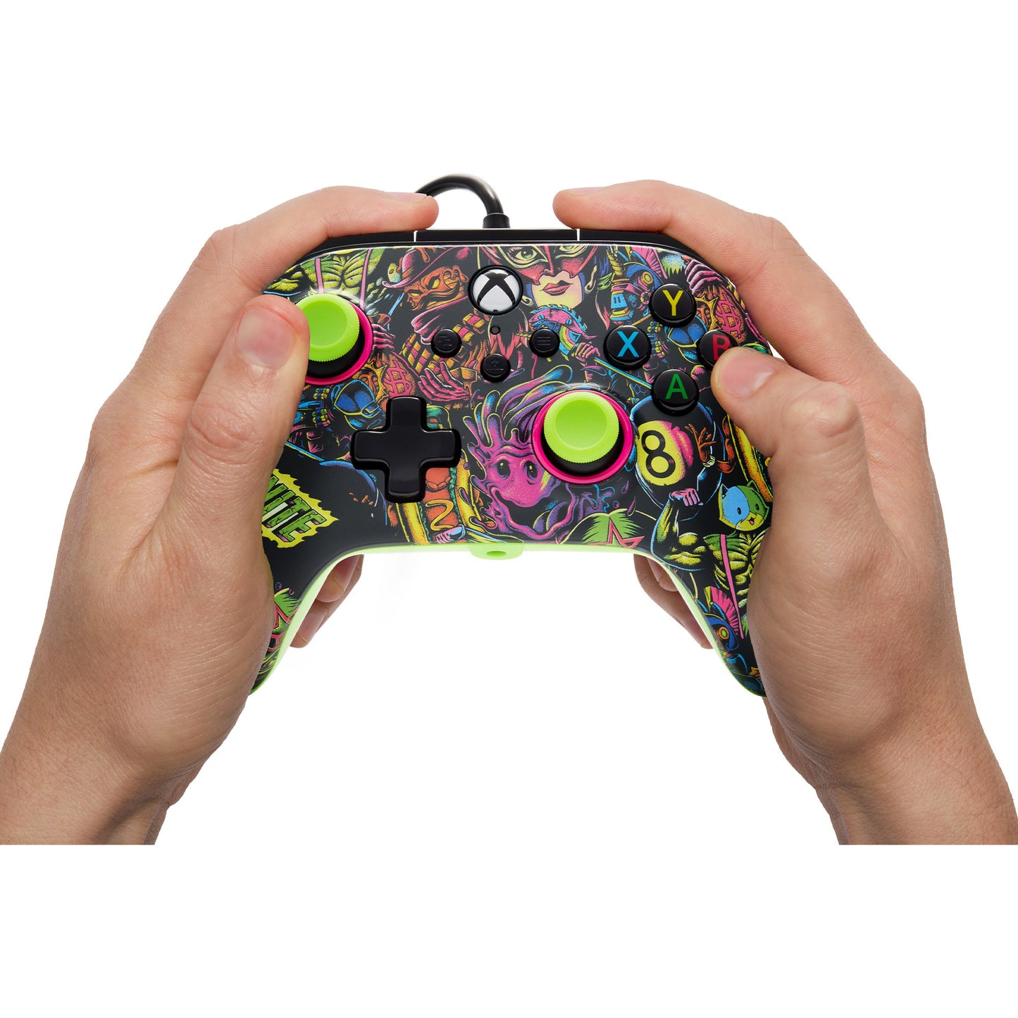Controller Powera Advantage con cavo per xbox serie x|s - fortnite: Glow (neon green, xbox series x|s, xbox one, PC)