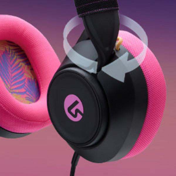 Powera Lucidsound LS10 Cuffie da gioco cablate - Cuffie da gioco over-ear con branding Midnight (Nero Rosa, Playstation 5, Playstation 4, Xbox Series X|s, Xbox One, PC, Mobile)