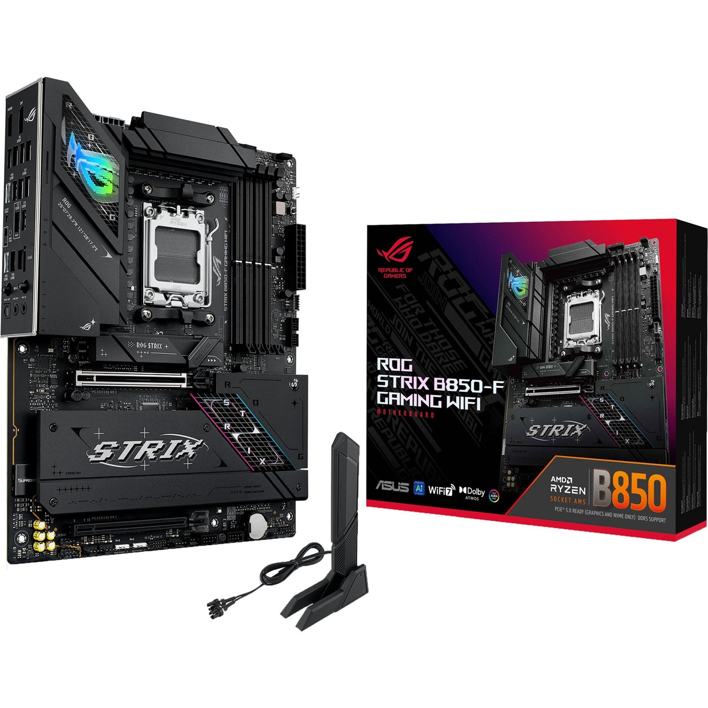 Scheda madre Asus ROG Strix B850-F Gaming WiFi Socket AM5 (2,5 GB-LAN, Wi-Fi 7, BT, audio, ATX)