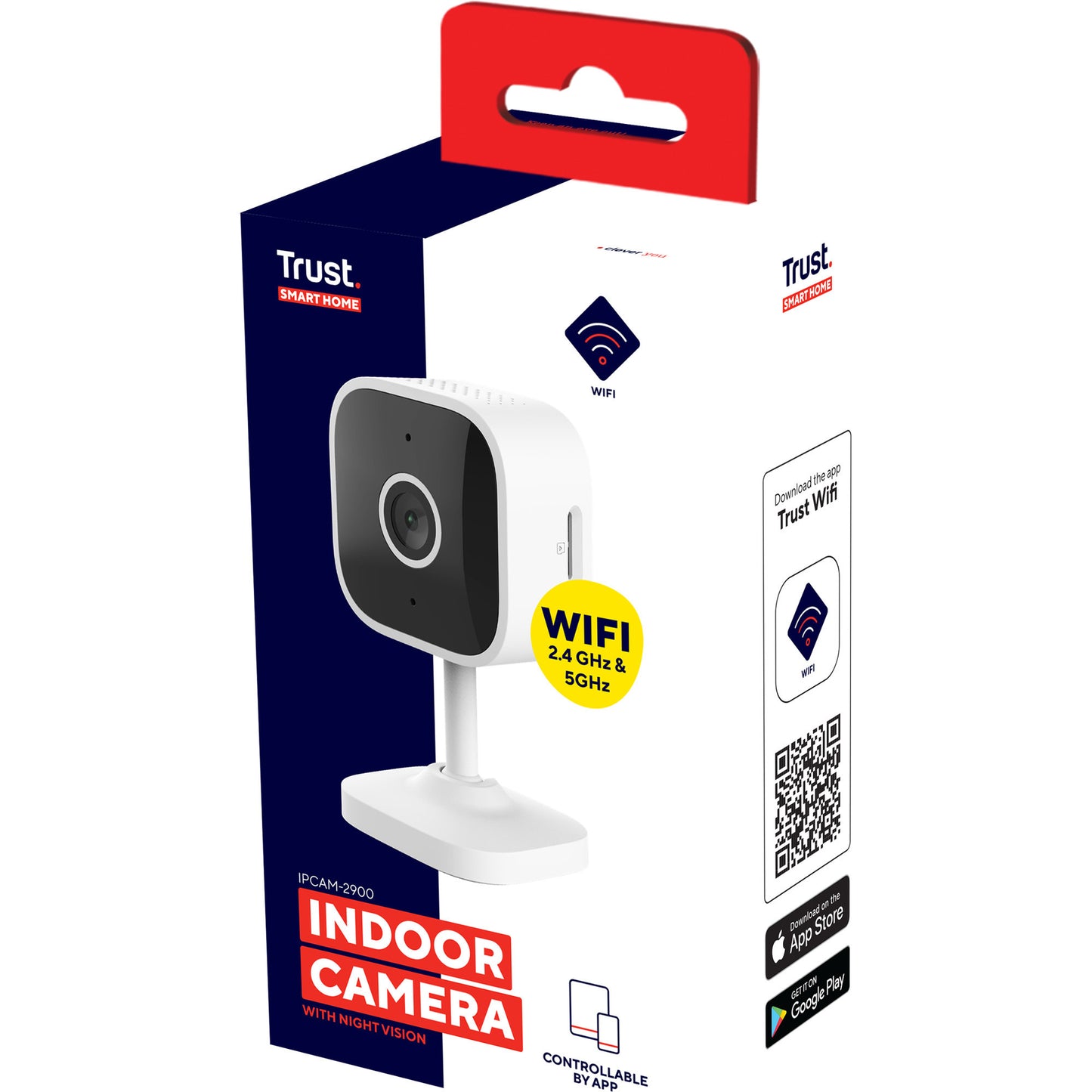 Cámara de seguridad Trust ipcam-2900 (blanca, WiFi 2,4 o 5ghz)