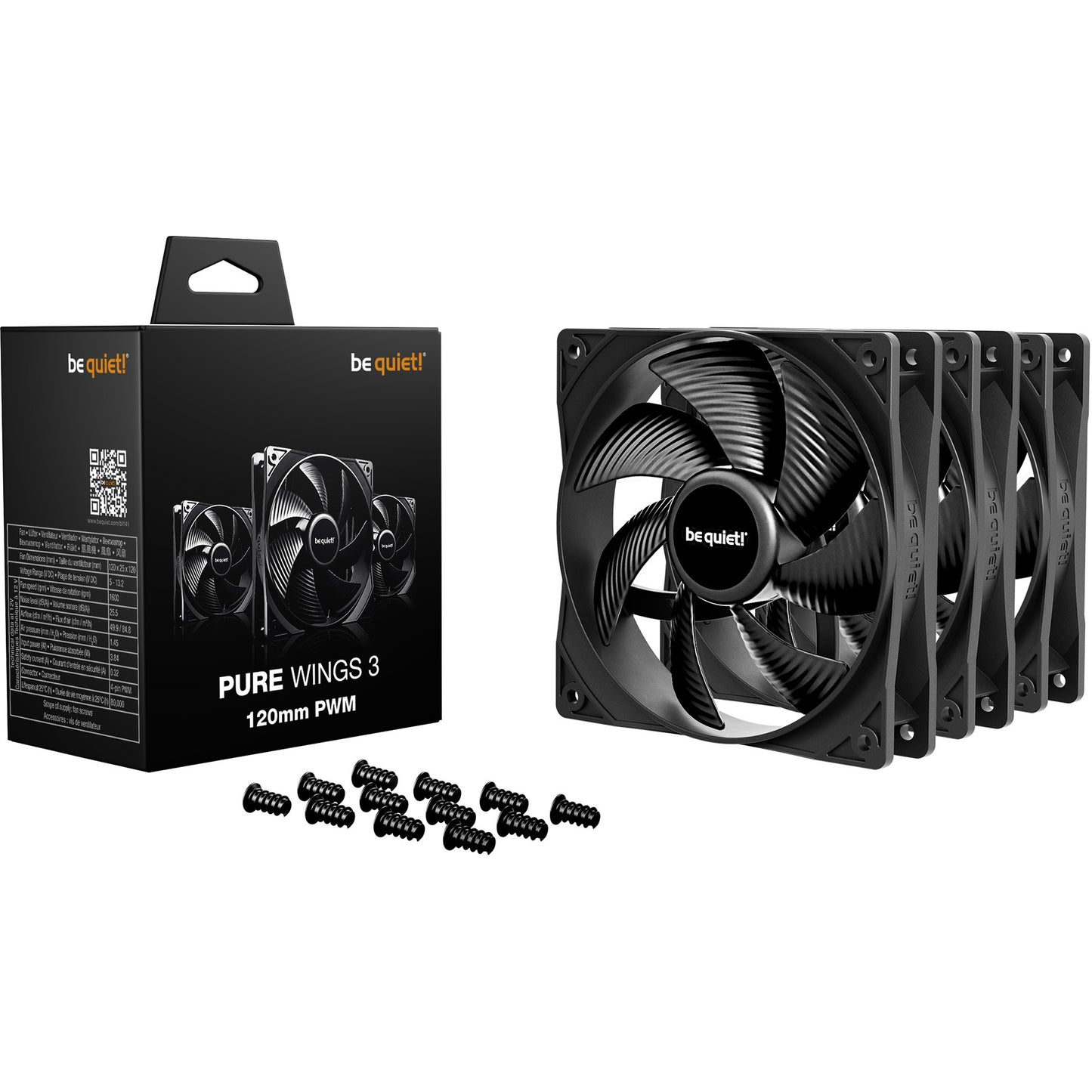 Silenzio! ventole pure Wings 3 (nero, 3 pezzi, 120 x 120 x 25 mm, pwm)