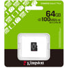Scheda di memoria MicroSDXC Kingston Canvas Select Plus da 64 GB (nera, UHS-I U1, Classe 10, V10)