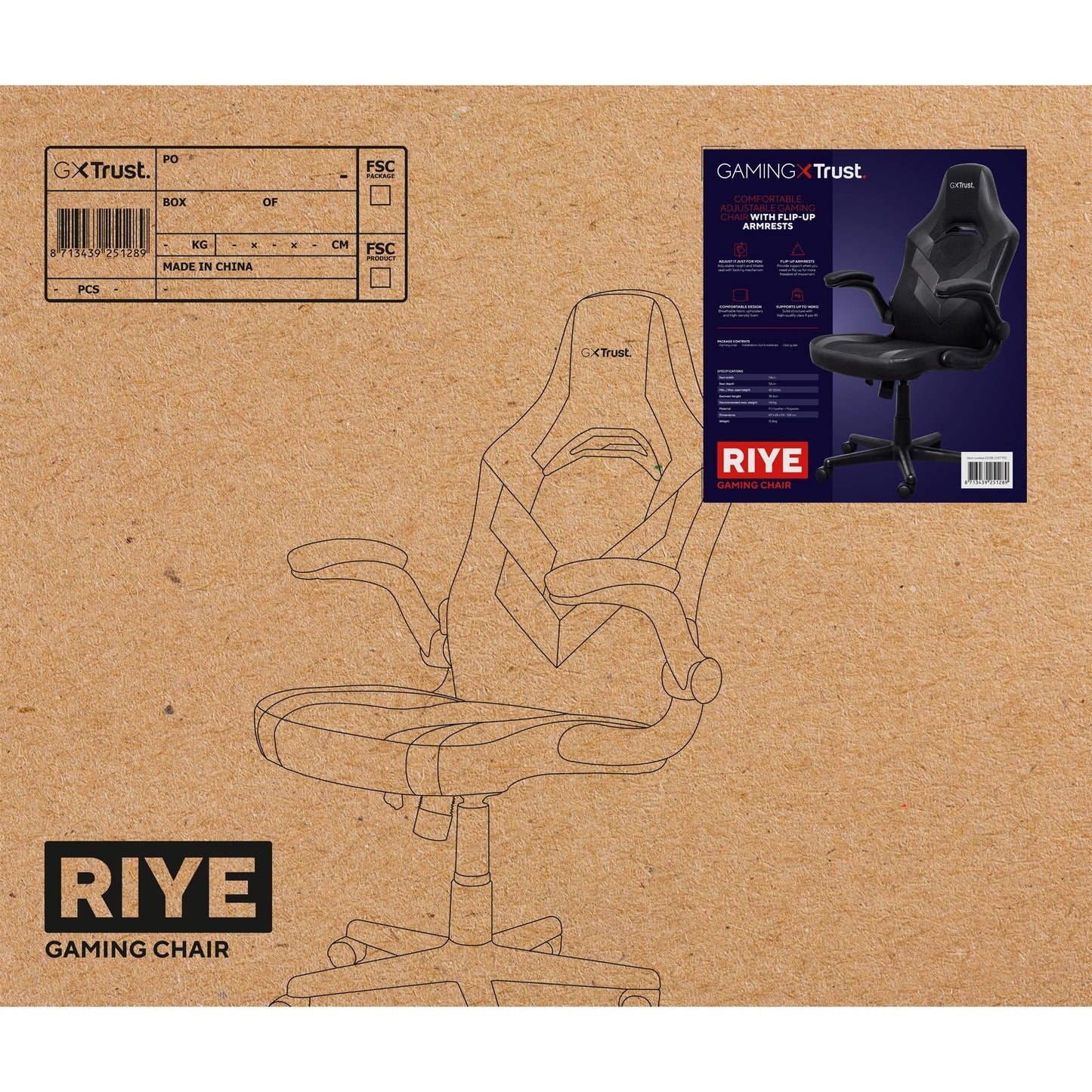 Confiar en la silla de juego GXT 703 Riye