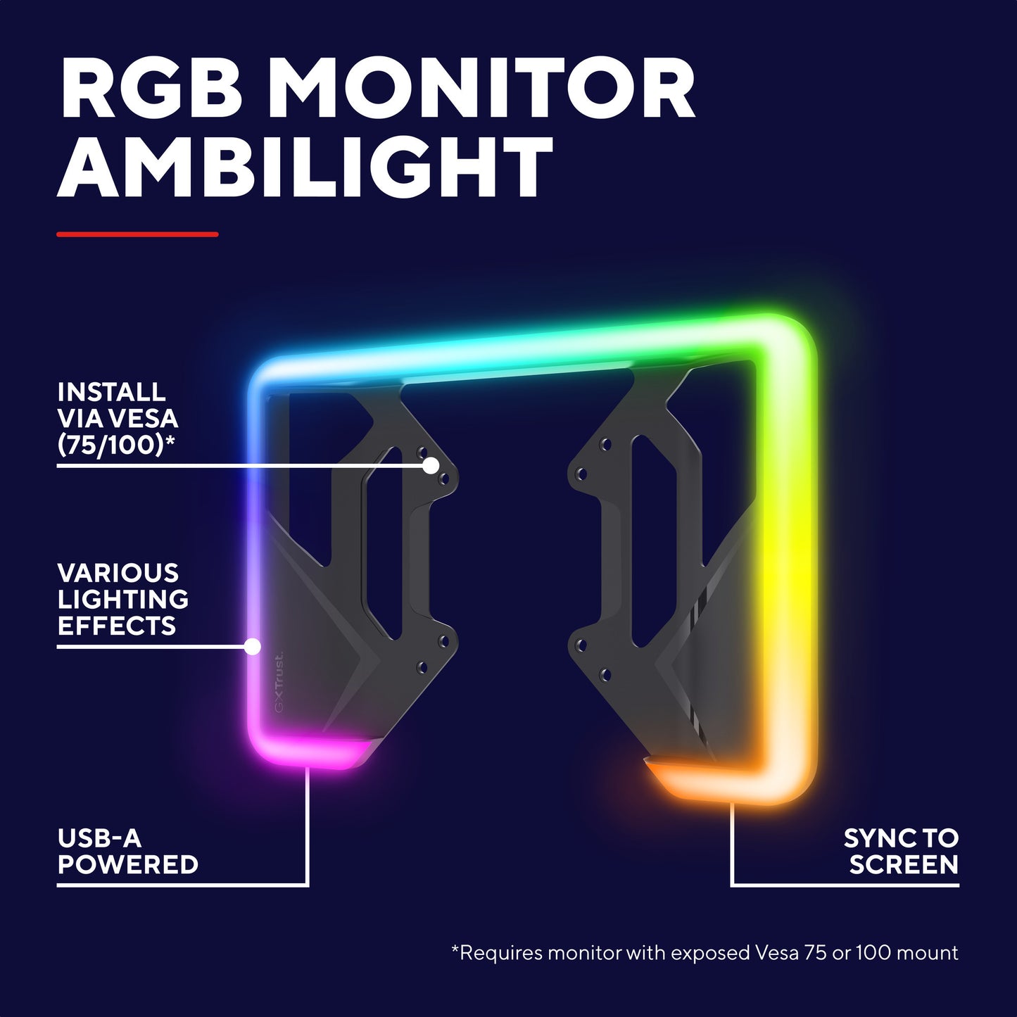 Trust GXT 907 VYBZ RGB Retroiluminación para monitores (Negro)