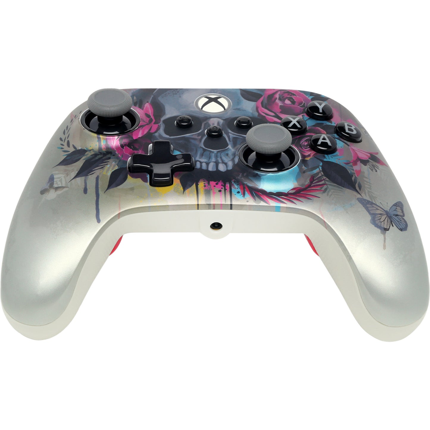 Controlador con cable powera Advantage plus para xbox series x|s - bloom gloom (silver, xbox series x|s, xbox one, PC)