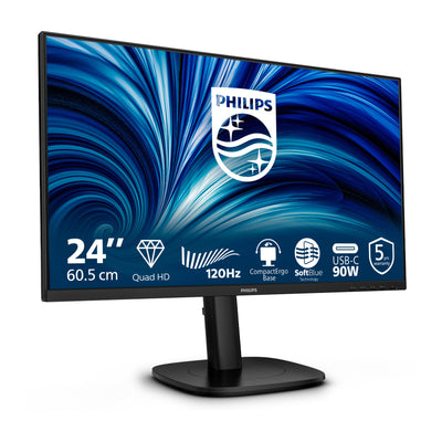 Monitor Philips 24b2u3601 00 23,8 (nero, HDMI, porta display, USB-C, LAN, audio, 120 Hz)