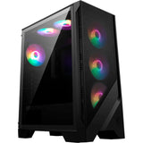 Msi mag forge 120a airflow midi tower behuizing (zwart | 2x usb-a | rgb | tempered glass) - afbeelding 1