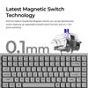 Teclado mecánico Keychron K2 HE-F1C Concrete Edition RGB (negro, diseño de EE. UU. (QWERTY), nebulosa magnética de doble riel Gateron, 75 %, LED RGB, PBT de doble disparo osa, intercambio en caliente, 2,4 GHz | Bluetooth 5.2 | USB-C)