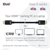 Club 3d ultra high speed hdmi 2.1 gecertificeerde kabel male-male (zwart, 2 meter, 4k 120hz, 8k 60hz, 48gbps)