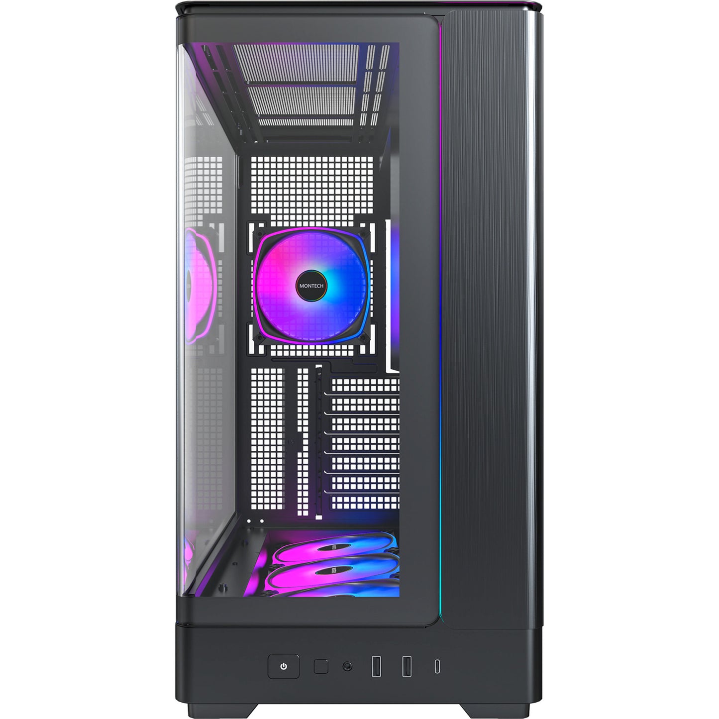Custodia midi tower Montech king 45 pro (nera | 2x USB-A | 1x USB-C | RGB | finestra)