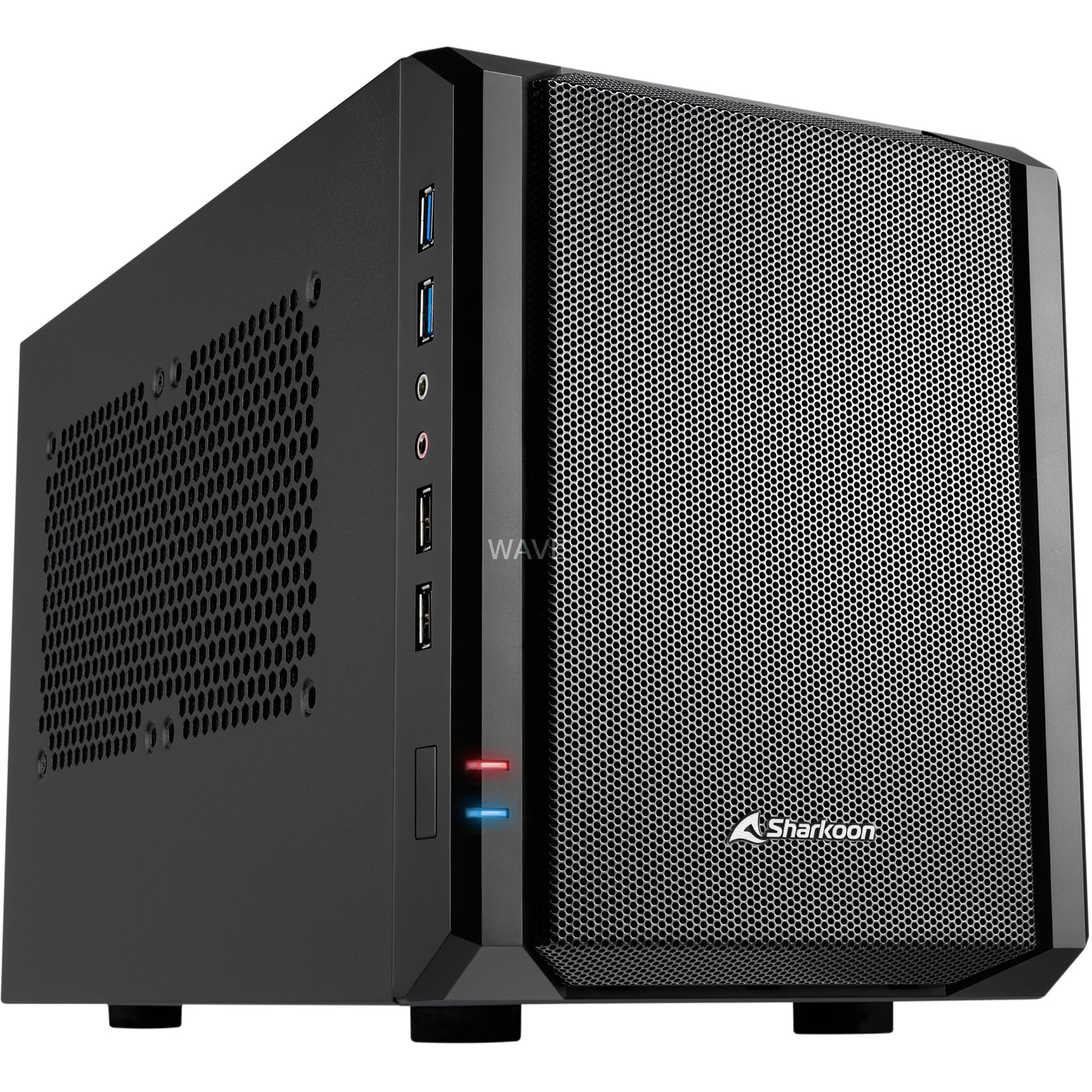 Sharkoon qb one mini tower behuizing (zwart | 4x usb-a)