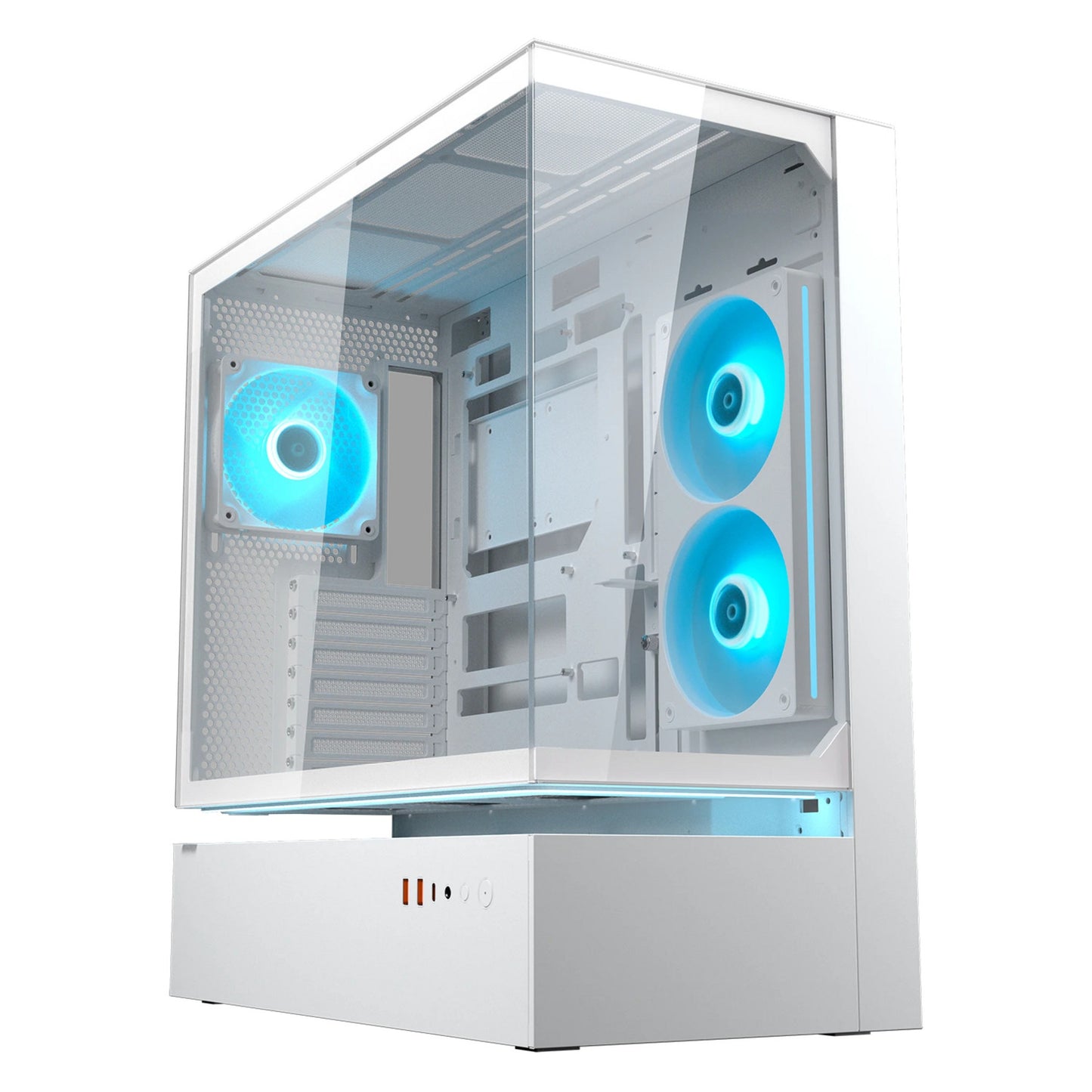 Custodia midi tower Cougar cfv235 (bianco | 2x USB-A | 1x USB-C | RGB | vetro temperato)