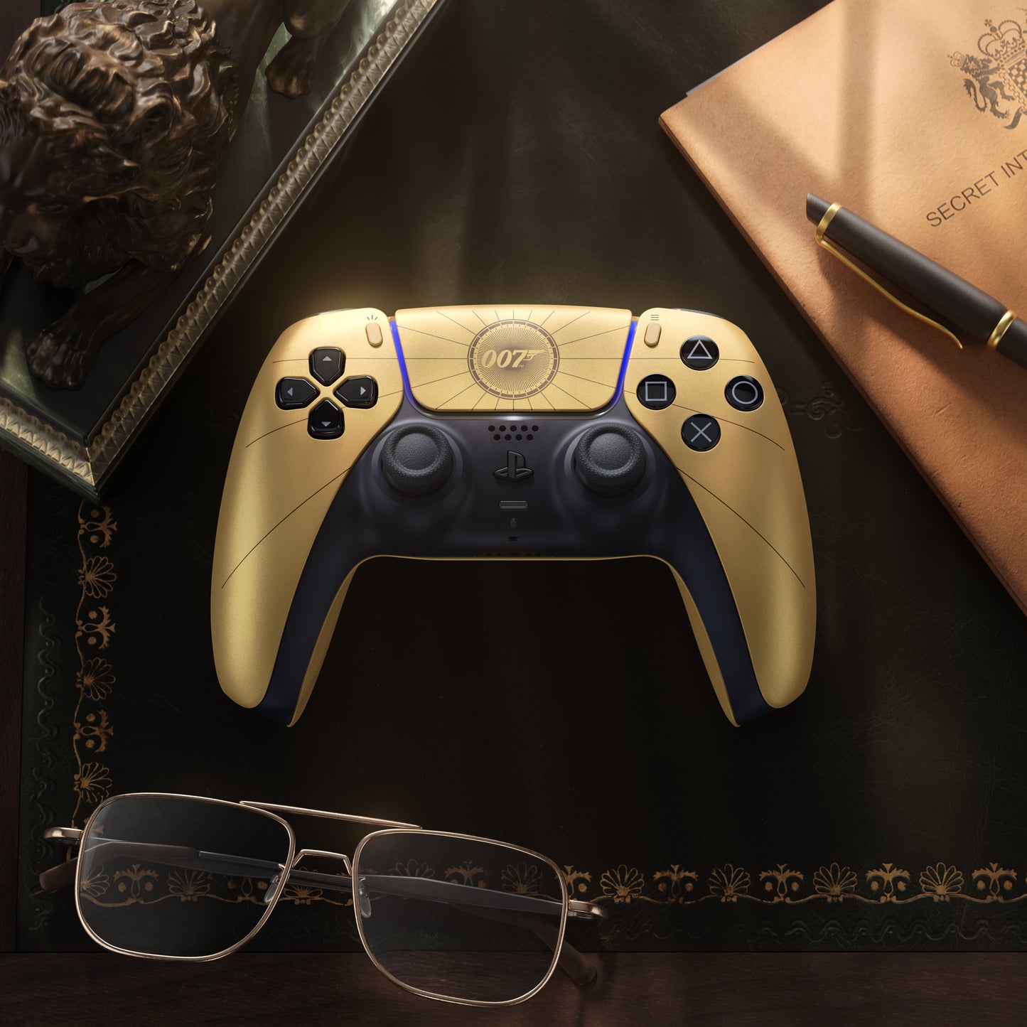 Controller wireless dualsense per intrattenimento interattivo Sony – 007 first light edizione limitata (oro nero, per PlayStation 5)