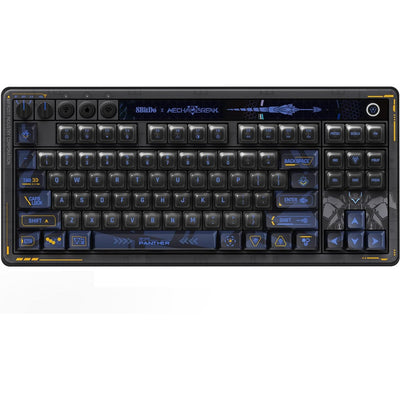 8bitdo retro 87 mechanical keyboard - mecha break, gaming toetsenbord (zwart blauw, us lay-out, kailh box jellyfish pro glaze, tkl, abs keycaps, hot-swap, bluetooth le 5.0, wireless 2.4ghz, usb)