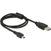 Delock cable usb 2.0-a > usb mini-b 5pin 0,70m kabel (zwart)