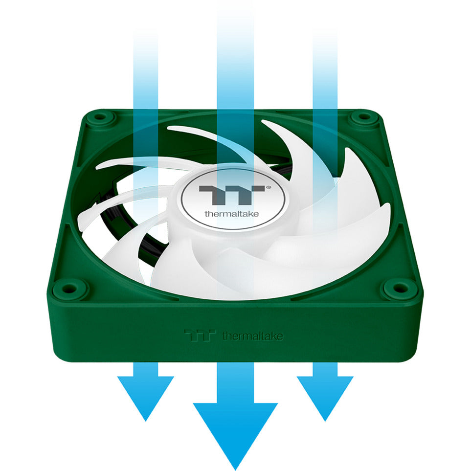 Thermaltake ct120 ex argb sync ventola di raffreddamento per PC racing green (pacchetto da 3 ventole) ventole per case (verde, 3 pezzi, 120 x 120 x 25 mm, pwm)