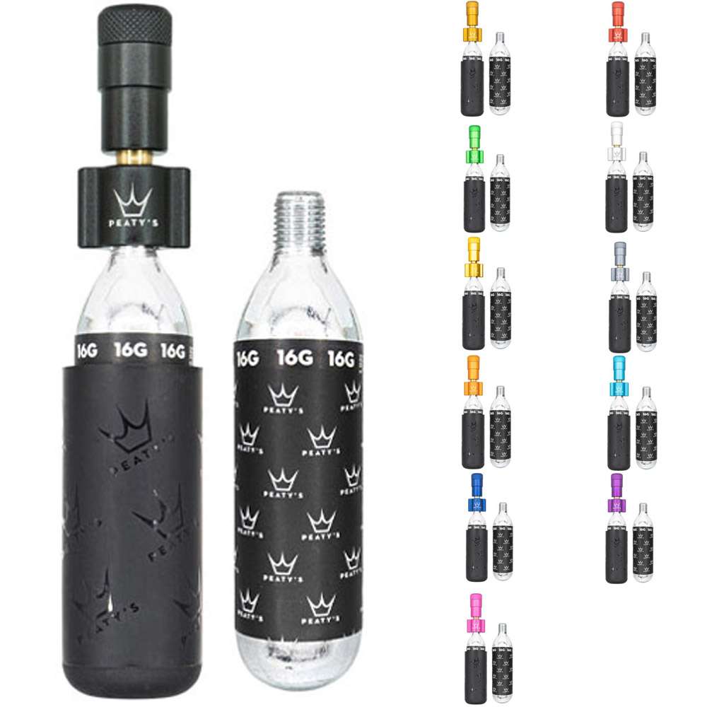 Gonfiatore per pneumatici Co2 Holeshot di Peaty - ghiaia da strada (16g)