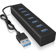 Icy box ib-hub1700-u3 usb-hub (zwart) - afbeelding 1