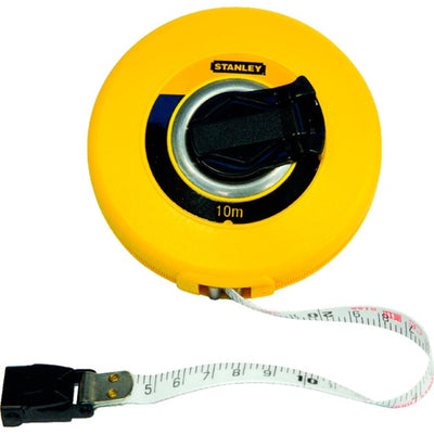 Stanley landmeter fiberglas 10m afstandsmeter (geel)