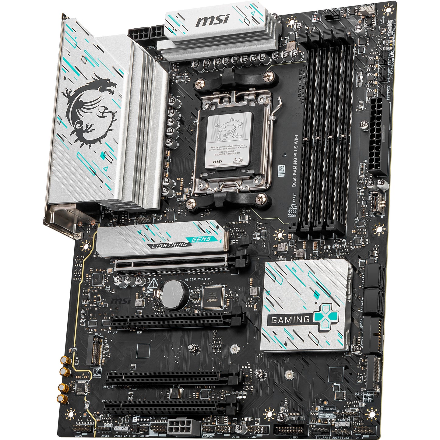 Placa base MSI B850 Gaming Plus WiFi Socket AM5 (RAID, 5GB-LAN, WiFi 7, BT, Sonido, ATX)