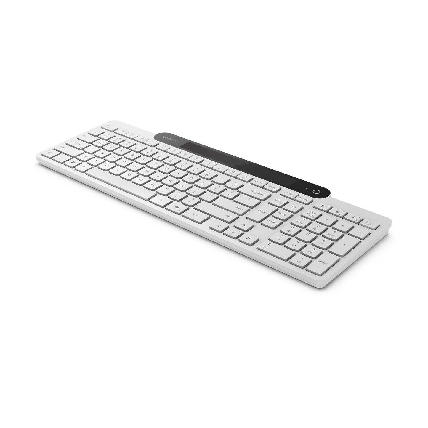 Teclado Bluetooth de carga automática Lenovo 800 (blanco, diseño de EE. UU. (QWERTY), émbolo, 100 %, interruptor de émbolo, Bluetooth 5.1, USB-C)