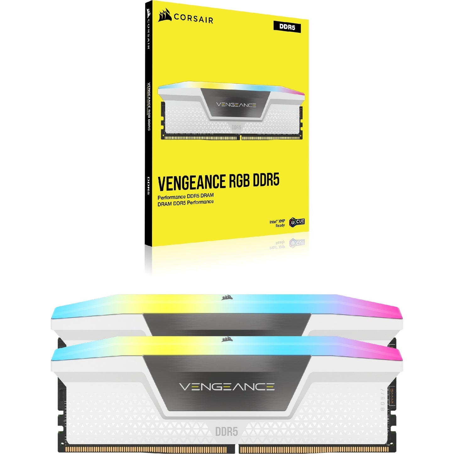 Corsair Vengeance RGB 32 GB DDR5-6400 (2x 16 GB) RAM (blanco, cmh32gx5m2b6400c36w, xmp 3.0)